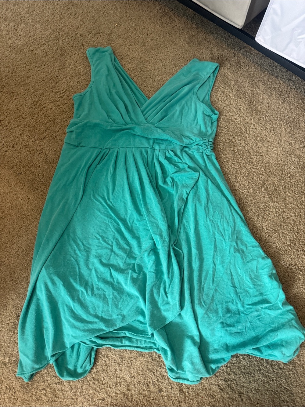 Paprika Aqua Sleeveless Faux-Wrap Dress